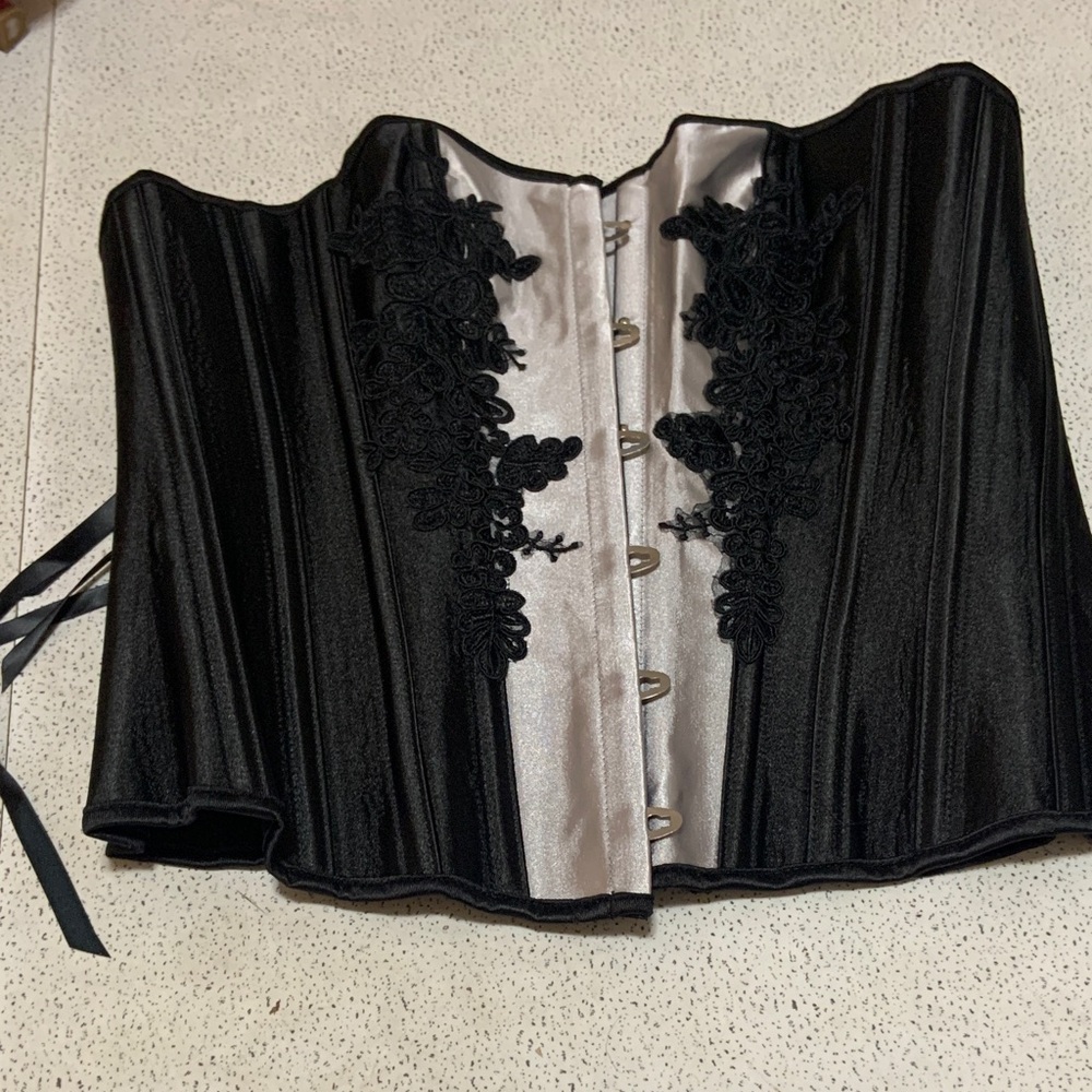 Chic Black Corset with Lace-Up Design